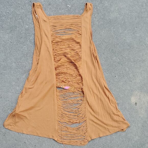 Decree shredded high low tank brown multicolor small - Picture 3 of 3